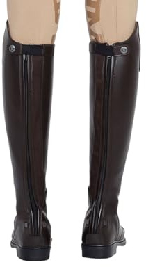 TuffRider Ladies Starter Back Zip Field Boots in Synthetic Leather-Mocha-9 Wide