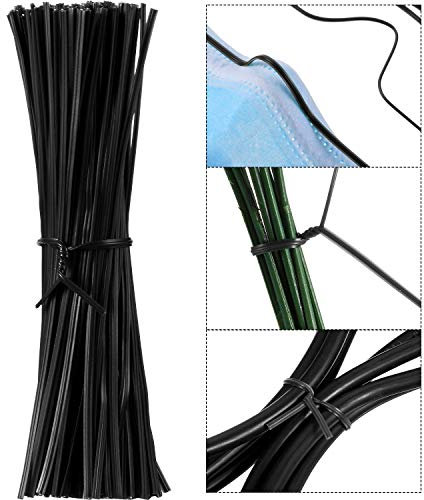 WILLBOND 200 Piezas 12 cm Lazos de Torcedura de Plantas Jardín Cable Giro Flexible, Puente de Nariz Pinzas de Nariz Alambre de Soporte DIY, Lazos Jardineria Multifunción Resistente de Plantas Jardín