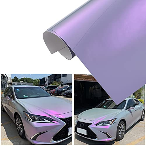 Vintage Gray to Charming Purple Glossy Chameleon Vinyl Wrap Color Change DIY Vehicle Vinyl Film, 59.8'' x 11.8''
