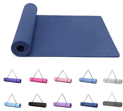 Good Nite Yogamatten Für Frauen Rutschfeste Strukturierte Oberflächen Gymnastikmatte Yoga Matte Dicke 6 mm 10 mm Mit Tragegurt Tpe-Übungsmatte Für Yoga Pilates Gymnastik (183X61cm)