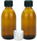 Devitre 2 braune Glasflaschen 250 ml mit Deckel Messbecher und Beschriftungsetiketten