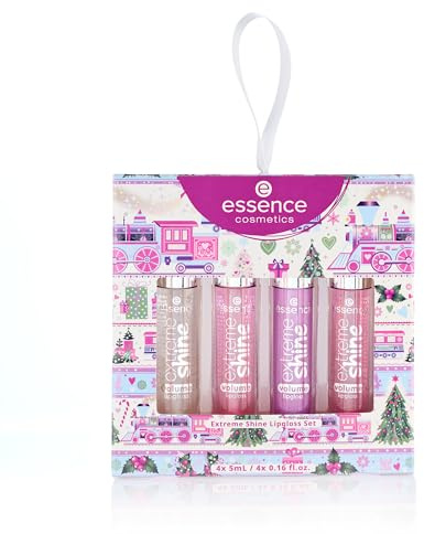 essence | Extreme Shine Volume Lipgloss Gift Set | 4 Shades in 1 Set | Stocking Stuffer for Beauty Lovers | Vegan & Cruelty Free | Free from Gluten, Parabens, Preservatives, Oil