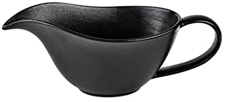 Hemoton Gravy Boat, Ceramic Sauce Jug with Smooth Handle and Lip Spout, Serving Salad Dressing Broth Ketchup Black-Pepper, for Christmas and New Year