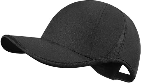GADIEMKENSD Performance Running Hat for Men Stretchy Dri Fit Baseball Cap with Breathable Vented Mesh Cooling Golf Dad Hat for Hiking Tennis Workout Gym Outdoor Sports Black