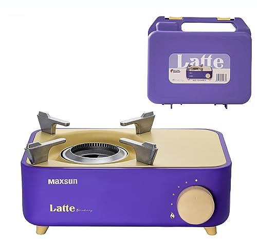 SLDAGe Klein Gas campingkocher, 2100W Tragabares Gaskocher, Outdoor Camping Gaskocher mit Tragebox, für Angeln Picknick Trekking Hiking,Blau