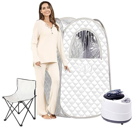Sauna de vapor portátil con vaporizador y silla plegable, relájate en casa con tienda de campaña de spa, spa personal en casa