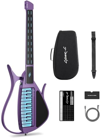 Enya Cyber-G Smart gitarr utan strängar, vikbar resegitarr, trumbox och baslinje, 20 instrumentljud, för nybörjare och vuxna
