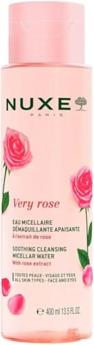 Nuxe Very Rose 3-in-1 Micellar Cleansing Water 400ml, Soothing Facial Cleanser and Makeup Remover, with Rose Extract for Face & Eyes