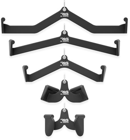 RL Grips Agarres para Poleas Gym Ergonómicos para Entrenamiento de Espalda - Manerales de Gimnasio para Dorsal con Anclaje Reforzado - Accesorios Gym para Jalones y Remos