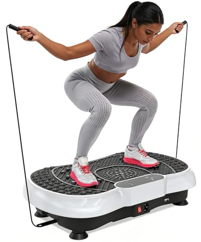 Vibration Plate, Vibration Plate Exercise Machine, Vibration Plate for Lymphatic Drainage, for Weight Loss, 2025 Upgraded Double Motors Vibrating Plate (Chalk)