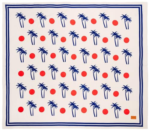 MOMOMUS Toalla de Playa Grande 210x230 cm, Fina y Ligera, Palmeras