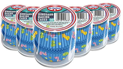Dr. Oetker Dinosaurier Backförmchen, 220 g, Blau, Wiederverwendbar, Feiern, Papier