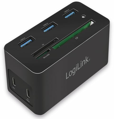 LogiLink UA0370 - USB-C Multiport Mini Dock 10-in-1-Anschluss, mit PW (Power Delivery), schwarz