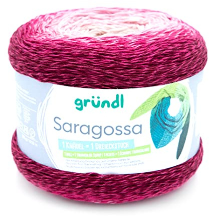 Gründl Wolle Saragossa (weiches Farbverlaufsgarn aus 50% Baumwolle und 50% Polyacryl, 250 g / 1000 m, Nadelstärke: 3 mm – 4 mm, 1 x 250 g), Spätsommer Color, ca. 1000 m