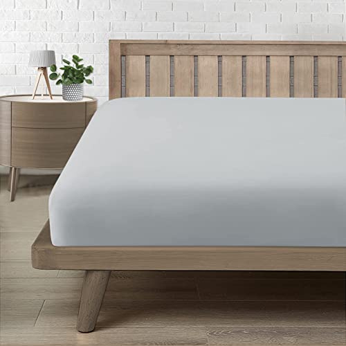 Spannbettlaken 140x200cm, Bettlaken 140x200 bis 30cm - Oeko-Tex Zertifiziert - Premium 100% Mikrofaser Weiches Spannbetttuch Leintuch Ganzjährig - Hellgrau