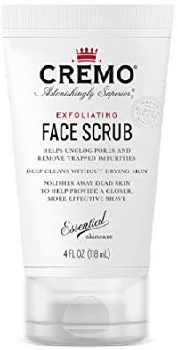 CREMO Exfolierande ansiktsskrubb för män med naturliga valnötsskal