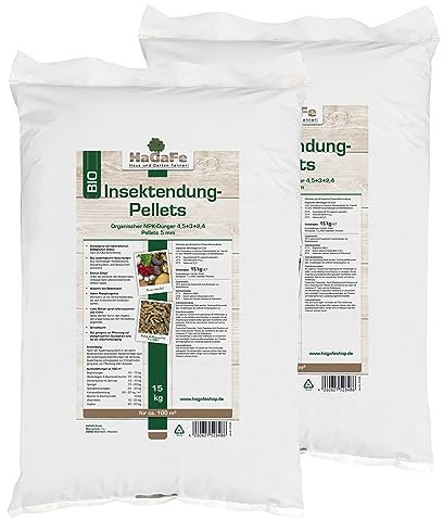 HaGaFe Insektendung Pellets Biologischer Universaldünger Gartendünger Dünger (30 kg (2 x 15 kg))