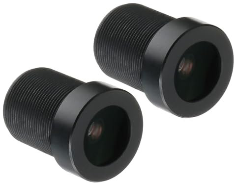 sourcing map 6mm CCTV Camera Lens 5MP F2.0 FPV Wide Angle Security Camera Lens M12 Threaded Dia for IP Camera Panoramic, Black 2Pcs