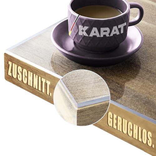 KARAT Protector de mesa transparente mate con borde recto, mantel a medida, tamaño a elegir, lámina protectora mate, protector de mesa (Imperial, ancho 60 x largo: 80 cm)