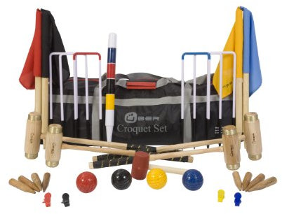 Junior Executive Krocket Set professionale per ragazzi – Porte in metallo – Palline in plastica – Borsa di lusso – Design inglese – N. 1 gioco di croquet