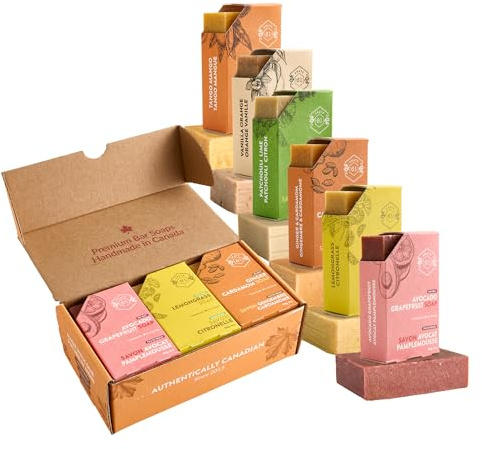Crate 61 Organics, Handmade in Canada, Plant Based Cold Process Natural Bar Soap, With Premium Essential Oils, Dry Skin, Pack of 6 (Citrus)