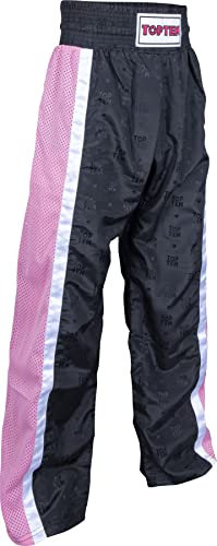 TOP TEN Kickboxhose „Mesh“ für Kinder - Gr. 130 = 130 cm, schwarz-pink