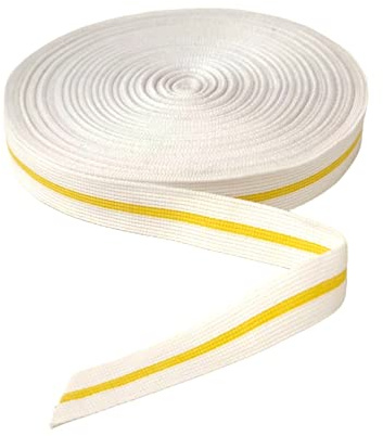 UGOJUDO Rouleau de Ceinture de Judo 50 mètres (Blanche 1 LISERE)