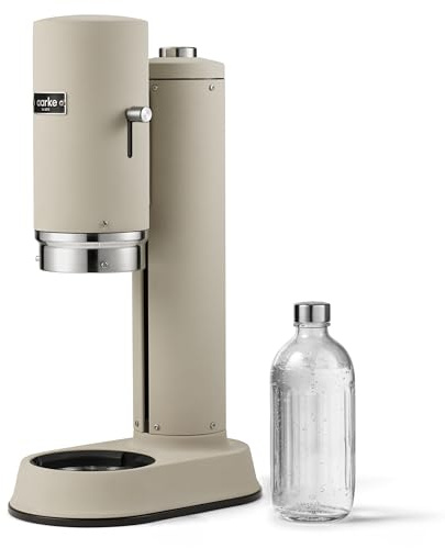 Aarke Carbonator Pro, máquina de agua con gas con botella de vidrio, acabado de arena