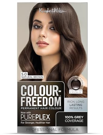 Colour Freedom Natural Brown Permanent Hair Colour. Formulated with PurePlex to Protect, Restore and Nourish. 100% Grey Coverage. 5.0 Rich Natural Brown by Knight & Wilson