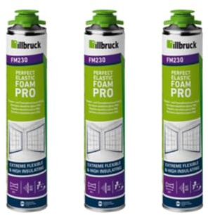 FM230 Bauschaum Fenster und Fassadenschaum PLUS, bis zu 30% flexibel, Montageschaum Fensterschaum hohe Schalldämmung Wärmedämmung 750ml Kombisets (ohne Reiniger/ohne Schaumpistole, 3x)