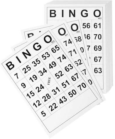 Ieron 60 Stück Bingo-Karten, Sich Nicht wiederholende Spielkarten für lustige Bingo-Treffen, Partygeschenke, Schulen, Spiele für große Gruppen