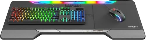 Couchmaster Plateau ergonomique pour ordinateur portable avec barre de jeu HORIZONLIGHT RGB pour canapé, canapé et lit, table d'ordinateur portable avec hub USB pour PC, PS4/5, Xbox One/Series X et