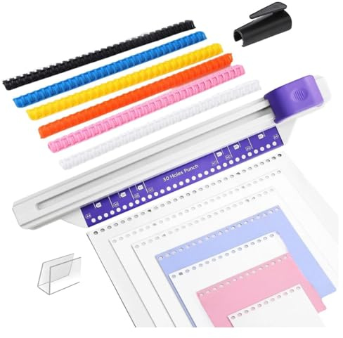 NONDK Máquina Encuadernadora con Perforadora de 30 Agujeros, Perforadora Manual para Hojas Sueltas, Encuadernadora Libros A4 A5 A6 A7 B5 B6 B7, Encuadernación en Espiral para Cuadernos