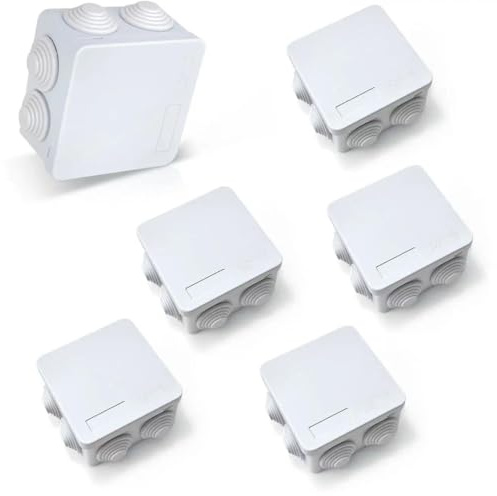 Brvozify cassetta di derivazione 85 x 85 x 50mm, 6 pezzi scatola di giunzione elettrica impermeabili ip55, scatola di progetto elettronica bianca custodia per accessori elettrici plastica
