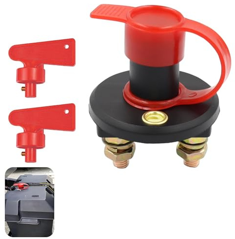 12V Interruttore di Disconnessione Batteria, Staccabatteria Impermeabile, Isolatore Principale per Auto, Camper, Barche e Motori Marini, Incluso Chiavi di Sicurezza