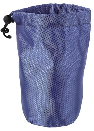 Toyvian Bolsa de Almacenamiento Cordón de Nylon, para Ropa y Chaquetas de Plumas, Bolsa Organizadora de Viaje Resistente en Azul Oscuro Base Circular de 11 Cm Diámetro y 20 Cm de Altura,
