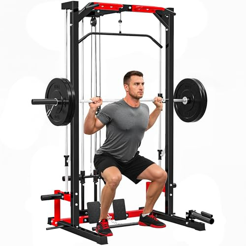 SPORTNOW Multi-Function Power Rack with Cable Crossover Machine Pull Up Bar