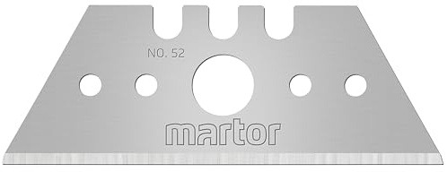 MARTOR 10 x lames trapézoïdales, Lames de rechange Cutter, Couteau de sécurité, 19 mm, Tranchant, Dans distributeur, Utilisable 2 fois, No. 52