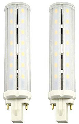 LuxVista 13W G24 LED Mais Lampe PLC 2-PIN 360 Grad Warmweiß 3000K wie 30W PL Leuchtstoffbirne Universalsockel für G24d-1 G24d-2 G24d-3 G24q 4-pin G24-1003-861 (2-Stück, den Ballast entfernen/umgehen)