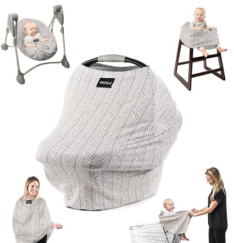 Milk Snob Original 5-in-1 Bezug – Multifunktionale Babytrage mit Stilltop-Funktion | Stilltuch für unterwegs, Kinderwagen Sonnenschutz, Bezug für Babyschale, etc. (Herringbone)