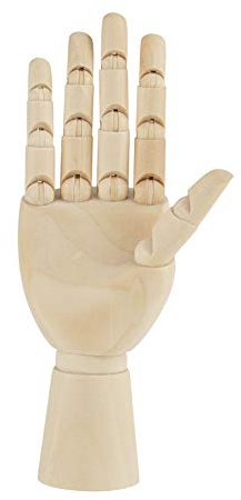 Manichino Artistico in Legno con Articolazioni, Modello di Mano Femminile per Studio di Disegno e Scultura, Anatomica Snodabile per Artisti