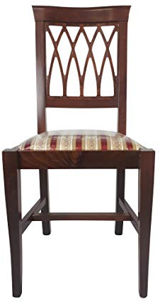 Sedam Srl Sedia Griglia, in Legno Massello, Vari Colori e Sedute, ORDINE MINIMO 2 PEZZI (Noce, Imbottita Rossa)