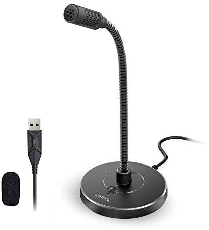 CMTECK USB Computer Microphone G009, Noise-Cancelling Recording Desktop Mic for PC/Laptop for Online Chatting, Home Studio, Podcasting, Gaming, Skype, YouTube with Mute Function(Windows/Mac)
