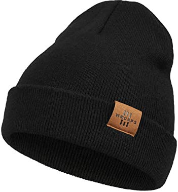 Mütze Kinder Jungen, Warme Weiche Wintermützen für Mädchen Kleinkind Baby, Doppellagige Strickmütze Weihnachtsgeschenke für Kinder (Schwarz)