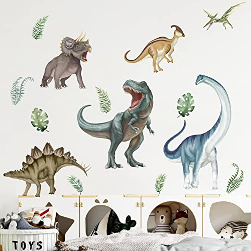 decalmile Akvarell dinosaurie väggdekaler barn väggklistermärken barnkammare barn sovrum väggdekor