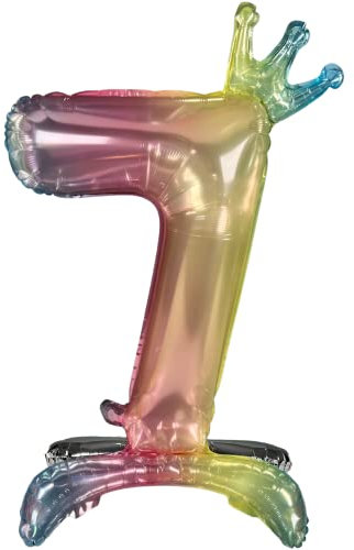 DIWULI Luftballon 7 Geburtstag stehend XL Gradient