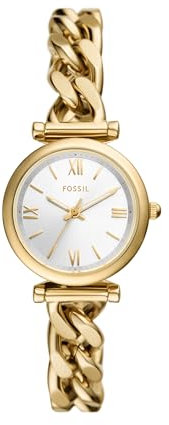 Fossil Women's Watch, Carlie Quartz Stainless Steel Three-Hand Watch for Women, Color: Gold