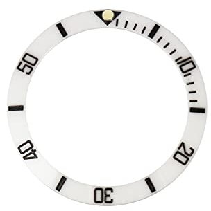 Uhr Lünette,Watch Bezel 38mm Schwarz Blau Weiß Grüner Keramik/Titan-Blende Einsatz für 40-mm-Sutomatische Herrenuhr (Color : B)