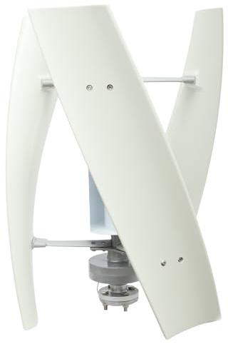OUKANING Vertikal vindturbin, nylonfiberblad, automatisk bromsning, vindturbin med intelligent mikroprocessorstyrenhet, intelligent (4 flänshål, 12 V)