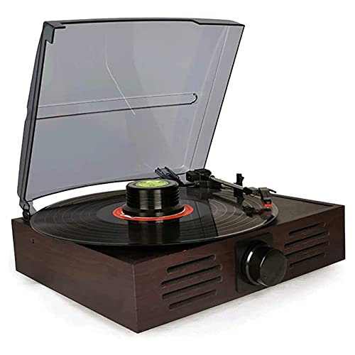 IUBGFTO Tocadiscos Tocadiscos, Fonógrafo Multifuncional Retro de imitación, Tocadiscos Bl de 3 velocidades con Altavoz, Reproductor de Vinilo LP portátil, Radio Tocadiscos